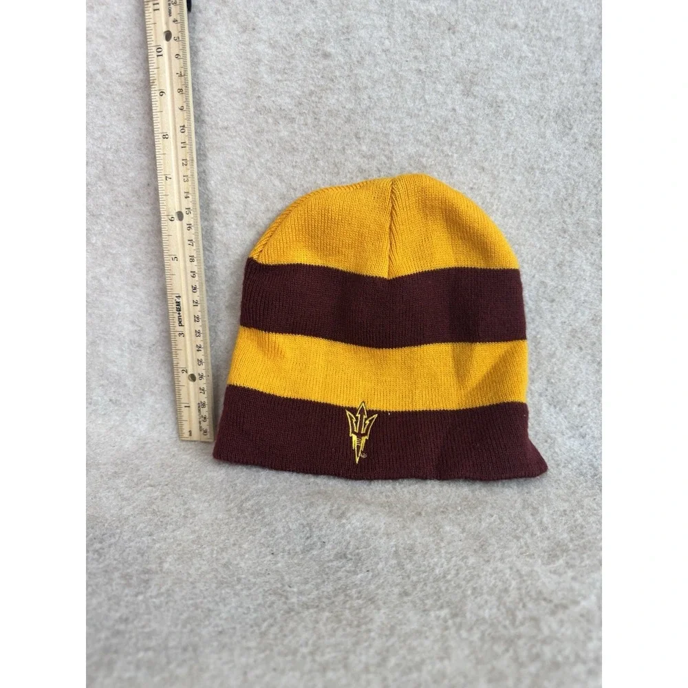 Logofit Arizona State Sun Devils Burgundy‎ Hat Knit Beanie Striped